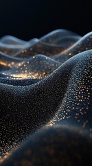 Poster - Digital wave patterns of stars and galaxies forming in a cosmic environment abstract art close-up view