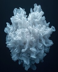 Poster - Elegant fluid transformation abstract art digital creation dark background close-up subtle aquatic design