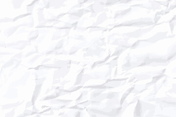 White crumpled paper texture. Vector illustration.