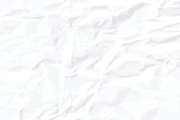 White crumpled paper texture. Vector illustration.