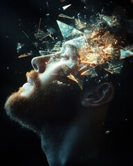 Poster - Transformative mindset shift abstract conceptual art digital medium studio environment close-up view innovative vision