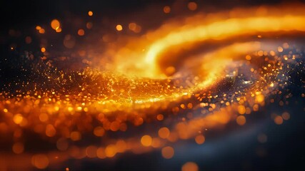 Poster - Glowing orange and yellow fiery swirl resembling a galactic formation, symbolizing energy and movement