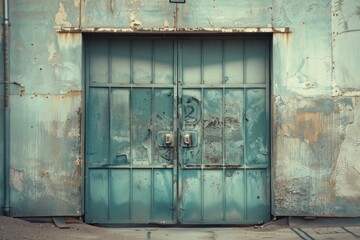 Rusty metal gate showing signs of age and weathering, providing a sense of urban decay and history