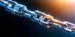 © Dibani - Close-up metallic chain links; security, connection concept; dark background; website banner
