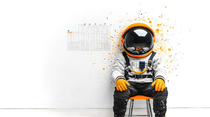 Poster - Astronaut engaged in research on timeline of artificial intelligence developments in 4K