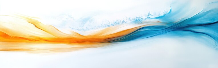Poster - Soft pastel strokes blend from amber to blue creating a serene and calming abstract effect