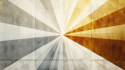 Poster - radiating strokes in amber and gray create a captivating minimalist design in a modern setting
