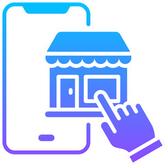 Sticker - Mobile Shopping Icon