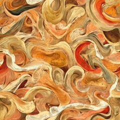 Poster - Intricate doodle cartoon drawings featuring swirling patterns and warm colors in a detailed artistic design
