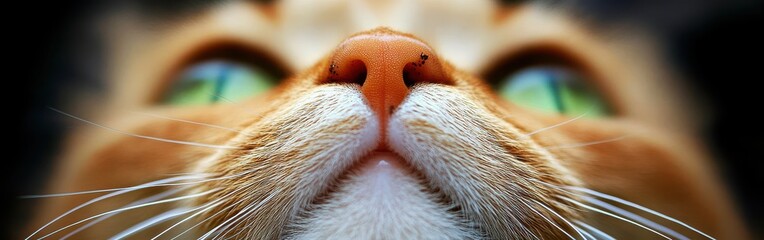 Poster - Close-up view of a cat's whiskers and nose revealing intricate details and vibrant colors