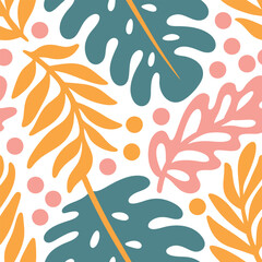 Wall Mural - seamless pattern with autumn leaves.
