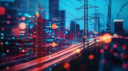 Aufkleber - An abstract technology background featuring a vibrant array of colored optical fibers, creating a visually captivating image that symbolizes seamless transfer and communication of data, Hd image