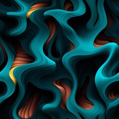 Poster - Abstract design featuring light green shapes with unique textures and molecular patterns overlap
