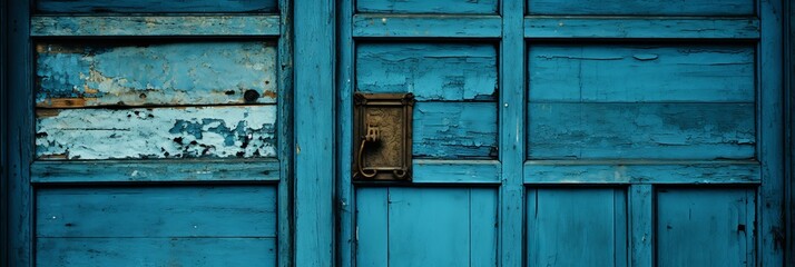 Poster - Rustic background featuring an aged wooden door with character and vintage charm
