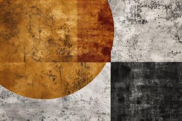 Poster - Vibrant abstract artwork featuring bright orange, black, and light gray textures and shapes