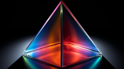 Poster - Vibrant space prism light effects with shimmering ribbed colors against a black background