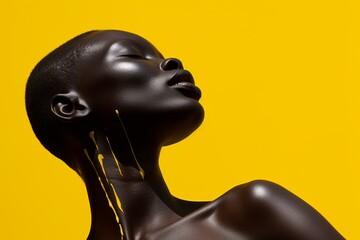 Poster - Elegant minimalist portrait showcasing simplicity and subtle beauty in a striking composition