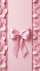 Poster - Elegant card design with textured white background and a vibrant accent of ribbon or flower