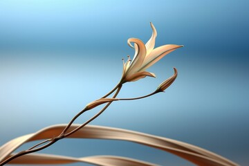 Poster - Minimalist elegant card design featuring glossy flower shapes with buds for text placement