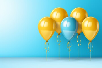 Poster - Stylish festive balloons against a bright background with room for text placement