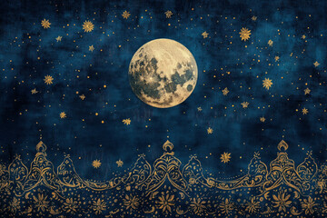 Wall Mural - a rich tapestry of floral motifs and islamic patterns for an elegant ramadan background