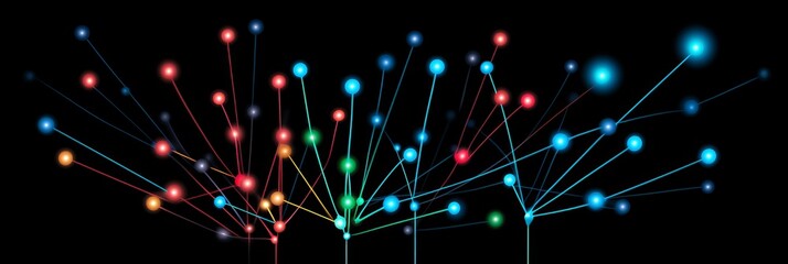 Poster - Elegant minimalist fireworks display against a dark background for a striking visual impact