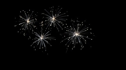 Poster - Elegant minimalist fireworks on dark backdrop with ample space for custom text insertion