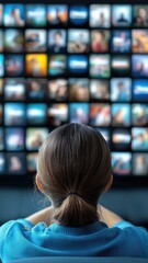 exploring digital entertainment streaming services home media viewing cozy atmosphere rear view medi