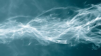 Poster - Wisps of translucent smoke flow gracefully against a deep blue backdrop, creating a captivating visual effect. The delicate tendrils evoke a sense of movement and mystery.