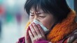 © Antonio  - A olderly Chinese woman is sick with metapneumovirus virus (hmpv)