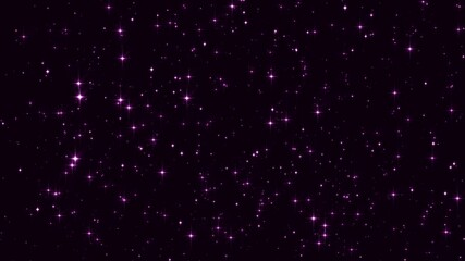 Wall Mural - pink shiny stars glittering and glowing and particles falling animation , abstract new year and christmas, social media motion background	