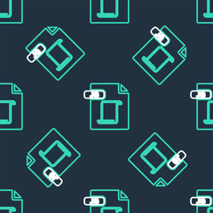 Poster - line js file document. download js button icon isolated seamless pattern on black background. js fil