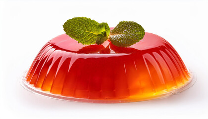 sweet fruit jelly dessert isolated on a white background