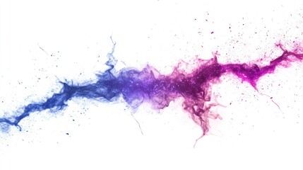 Poster - Colorful Abstract Smoke Wave with Vibrant Purple and Pink Hues on a Clean White Background, Perfect for Modern Art, Design, and Creative Projects
