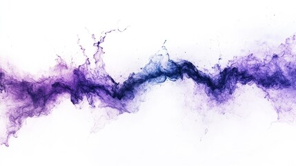 Poster - Abstract fluid art featuring vibrant purple and blue smoke waves creating a dynamic and colorful pattern on a clean white background for artistic projects.