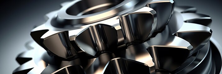 Poster - Metallic gears create an intricate display reflecting precision and engineering. Generative AI