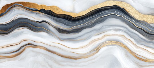 Poster - Elegant Gray Abstract Marble Texture Background With Gold Veins., Luxury Background.