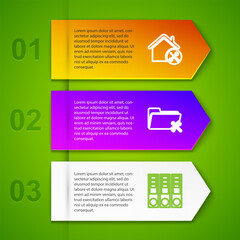 Poster - Set line House service, Folder, Office folders and Location. Business infographic template. Vector