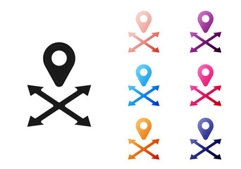Poster - black map pin icon isolated on white background. navigation, pointer, location, map, gps, direction,