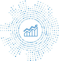Poster - blue line financial growth increase icon isolated on white background. increasing revenue. abstract 