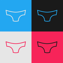 Poster - pop art line men underpants icon isolated on color background. man underwear. vector