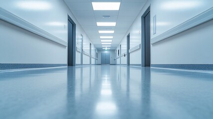 Wall Mural - Sterile hospital corridor, calm background, medical facility, healthcare