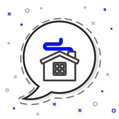 Poster - line merry christmas house icon isolated on white background. home symbol. colorful outline concept.