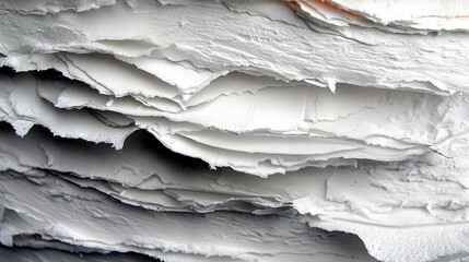 Wall Mural -   Close-up shot of white paint with multiple layers