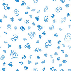 Poster - Set line Folded map with location marker, Route and Map human on seamless pattern. Vector