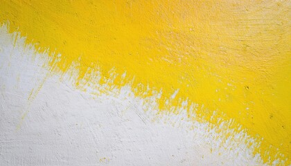 Poster - Textured wall with vibrant yellow and white paint blending in abstract brushstroke patterns, symbolizing creative design or artistic expression

