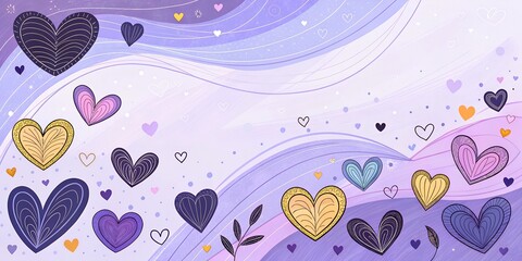 Wall Mural - Abstract pastel background with hearts - concept Mother's Day, Valentine's Day, Birthday - spring colors
