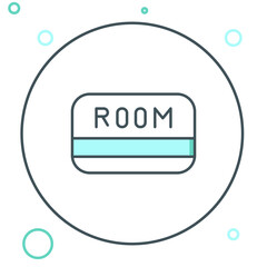 Poster - line hotel key card from the room icon isolated on white background. access control. touch sensor. s