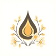 © Michel - Floral Drop Logo: A delicate and graceful logo featuring a stylized drop of liquid surrounded by delicate floral elements in a warm color palette. Perfect for beauty, wellness.