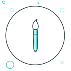 Poster - Line Paint brush icon isolated on white background. Colorful outline concept. Vector